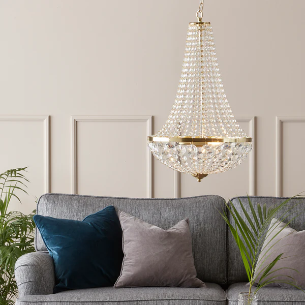 Kronleuchter Gränsö IV - Kristallglas / Edelstahl - 2-flammig - Image 2