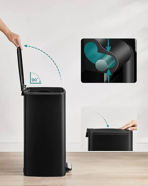 Küchenmülleimer Debai - Stahl pulverbeschichtet / Polypropylen - Schwarz - Image 3