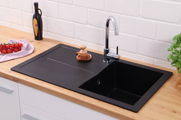 Küchenspüle Portland - Schwarz - Breite: 86 cm - Image 2