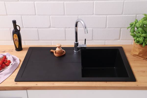 Küchenspüle Portland - Schwarz - Breite: 86 cm - Image 4