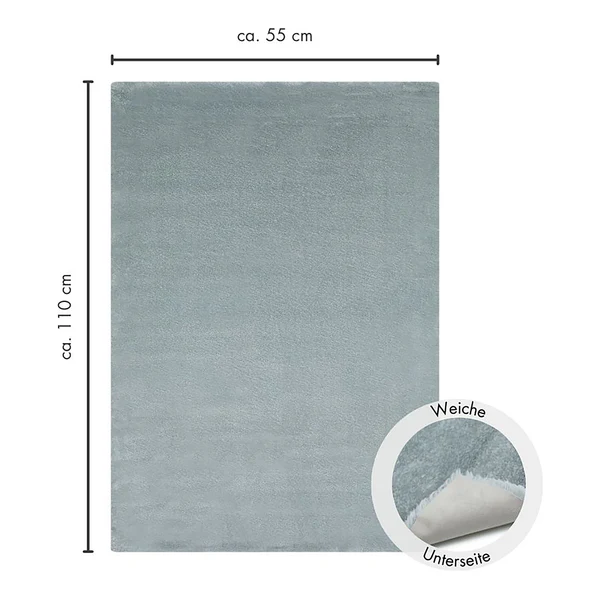 Kunstfellteppich Lambskin - Polyester - Hellgrau - 55 x 110 cm - Image 12
