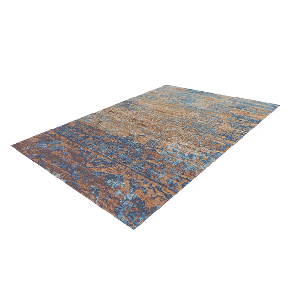 Kurzflorteppich Blaze II - Mischgewebe - Blau / Beige - 75 x 150 cm - Image 3