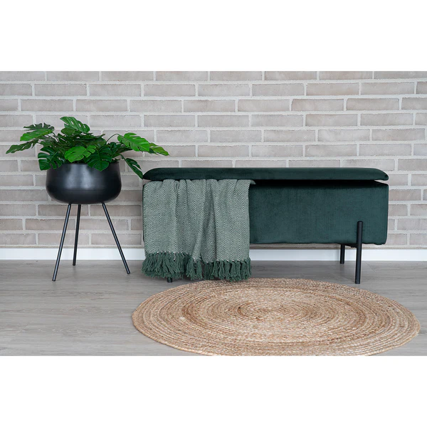 Kurzflorteppich Bombay I - Jute - Beige - Durchmesser: 90 cm - Image 5