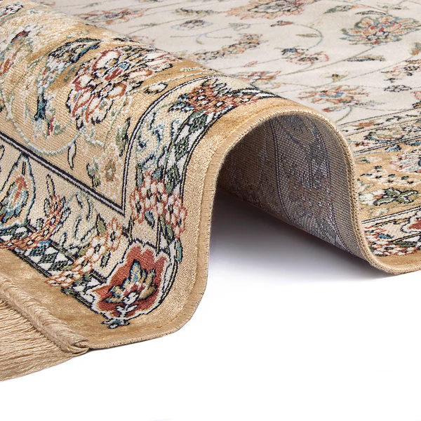 Kurzflorteppich Djamila - Viskose / Baumwollstoff - Creme - 135 x 195 cm - Image 4