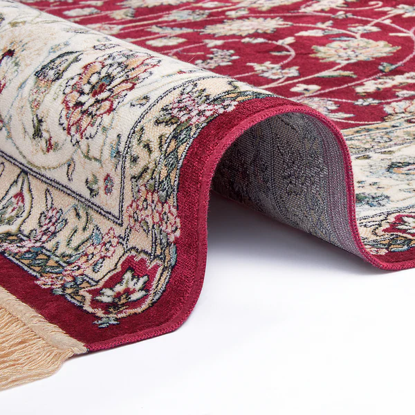 Kurzflorteppich Djamila - Viskose / Baumwollstoff - Rot - 95 x 140 cm - Image 4