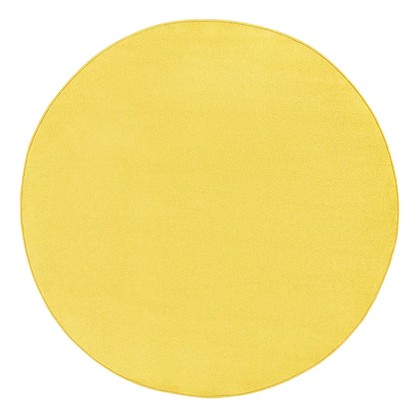 Kurzflorteppich Fancy Circle - Mischgewebe - Sonnengelb - Durchmesser: 133 cm