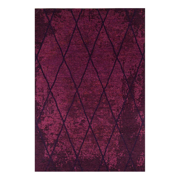 Kurzflorteppich Fine Lines - Mischgewebe - Beere - 50 x 80 cm