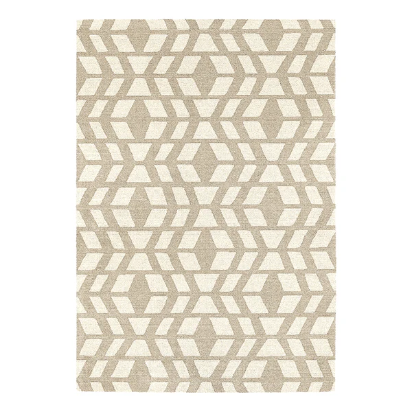 Kurzflorteppich Fjord V - Kunstfaser - Beige - 80 x 150 cm