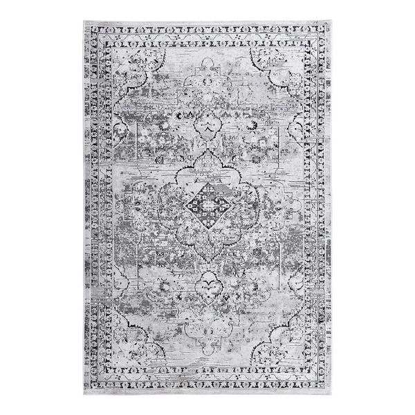 Kurzflorteppich Orelia 105 - Polyester / Viskose - Silber - 75 x 150 cm