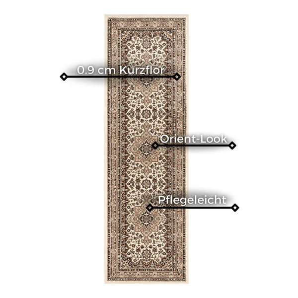 Kurzflorteppich Parun Täbriz - Polypropylen - Beige - 80 x 150 cm - Image 6