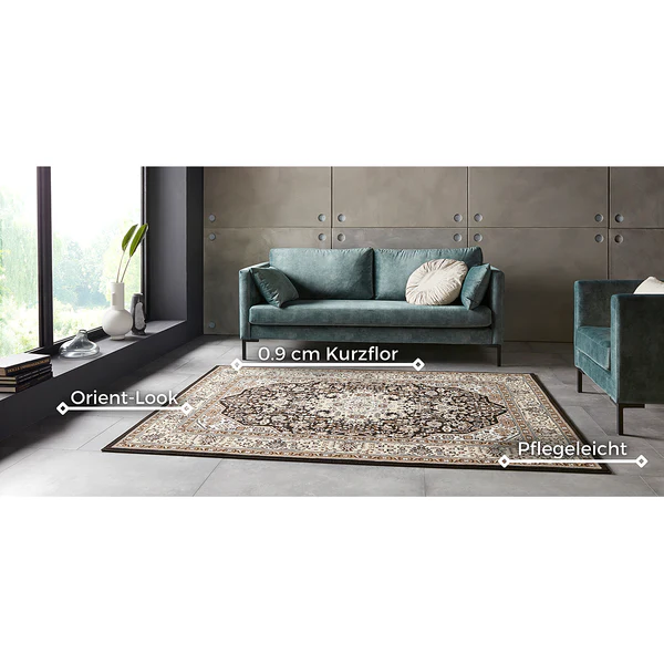 Kurzflorteppich Skazar Isfahan - Polypropylen - Braun - 80 x 150 cm - Image 5