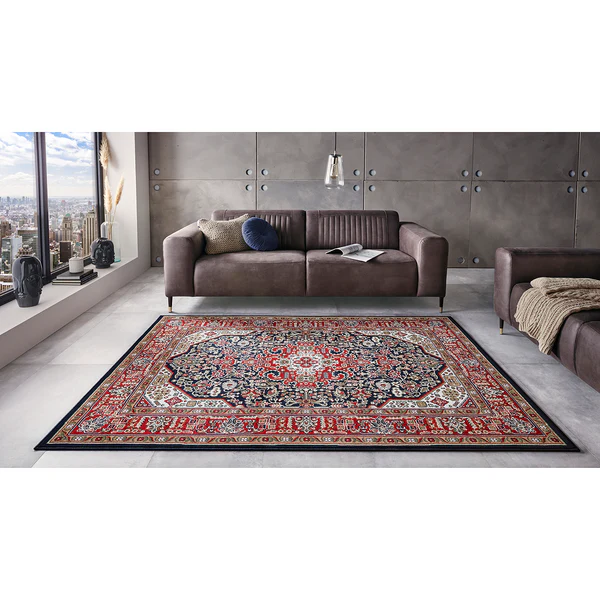 Kurzflorteppich Skazar Isfahan - Polypropylen - Marineblau - 80 x 150 cm - Image 2