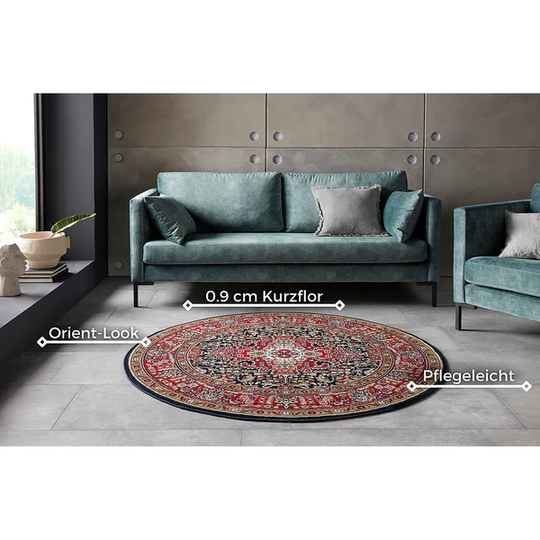 Kurzflorteppich Skazar Isfahan - Polypropylen - Marineblau - 80 x 150 cm - Image 6
