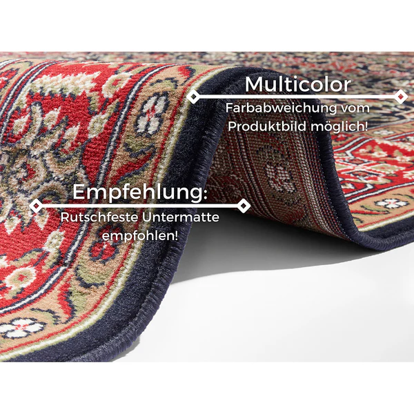 Kurzflorteppich Skazar Isfahan - Polypropylen - Marineblau - 80 x 150 cm - Image 8