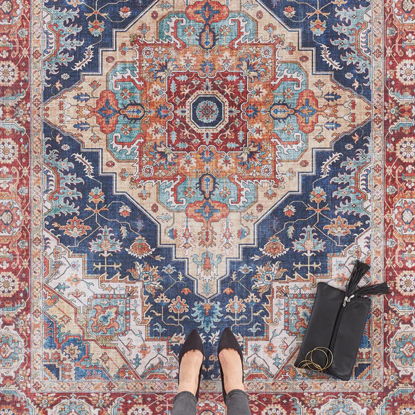 Kurzflorteppich Sylla - Webstoff - Marineblau - 80 x 150 cm - Image 5