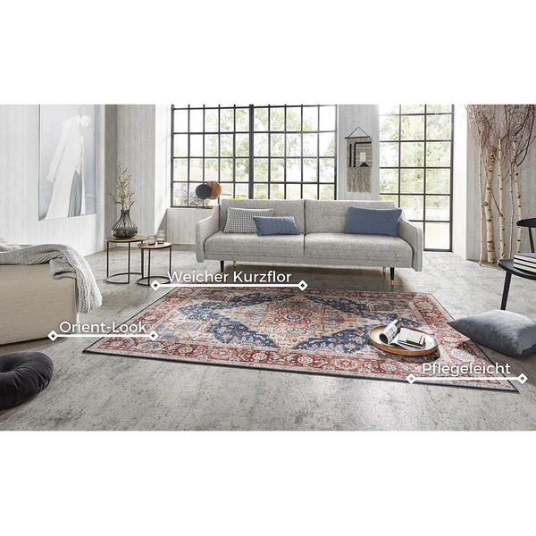 Kurzflorteppich Sylla - Webstoff - Marineblau - 80 x 150 cm - Image 7