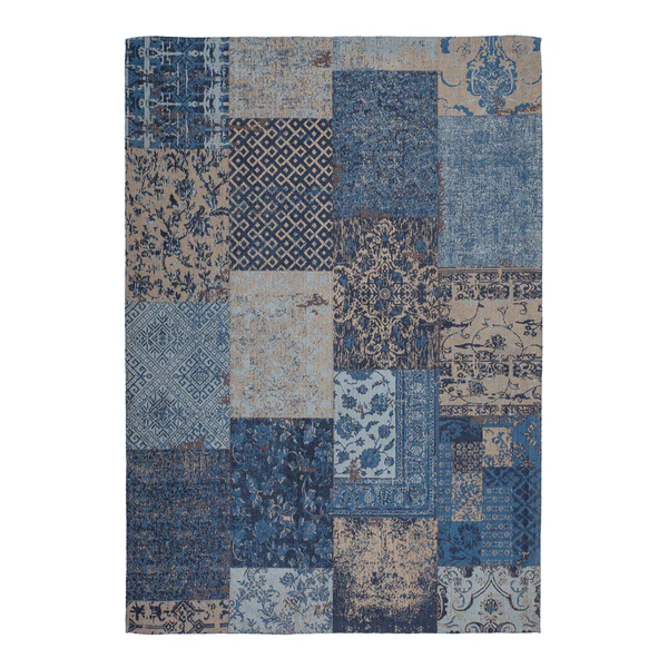 Kurzflorteppich Symphony 160 - Baumwollstoff - Blau - 170 x 120 cm