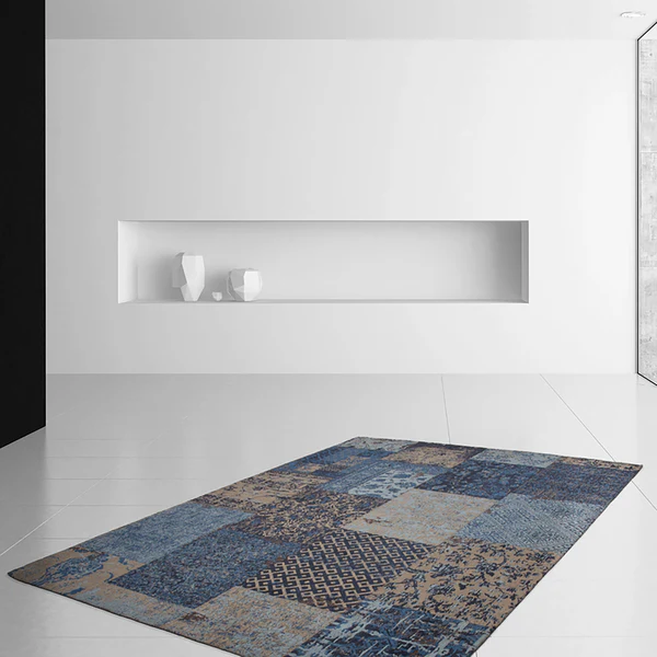Kurzflorteppich Symphony 160 - Baumwollstoff - Blau - 170 x 120 cm - Image 2