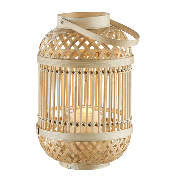 Laterne BAMBOO NIGHTS - Bambus / Glas - Beige - Image 3