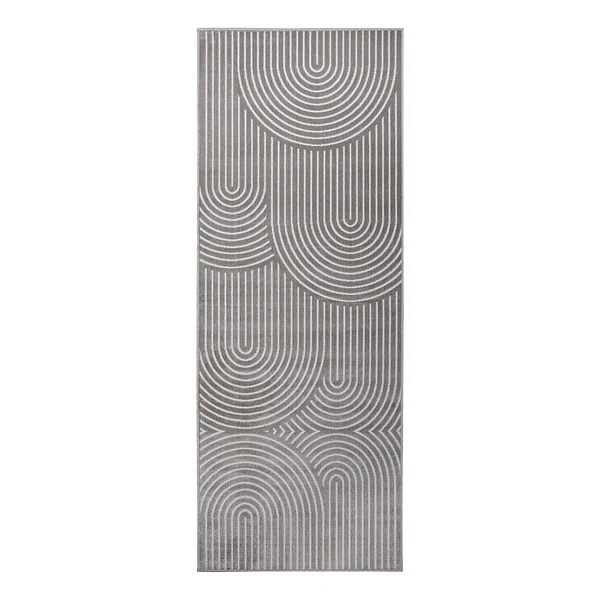 Läufer Faron - Viscose / Baumwollstoff - Grau