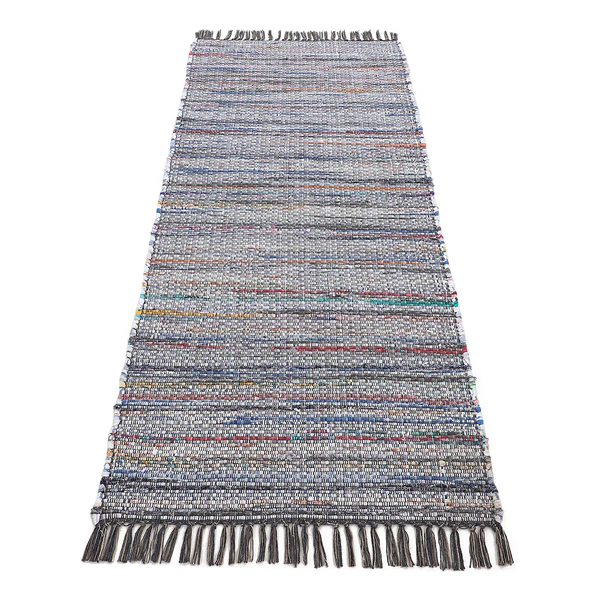 Läufer Kelim Chindi - Baumwolle / Polyester - Grau - 75 x 240 cm - Image 2