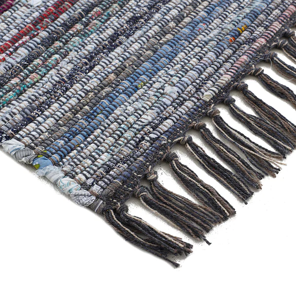 Läufer Kelim Chindi - Baumwolle / Polyester - Grau - 75 x 240 cm - Image 4