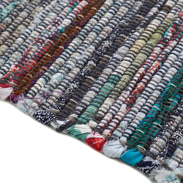 Läufer Kelim Chindi - Baumwolle / Polyester - Grau - 75 x 240 cm - Image 5
