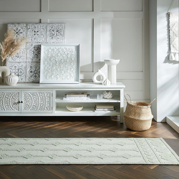 Läufer Shyla - Polypropylen / Chenille - Weiß - 60 x 240 cm - Waschbar - Image 2