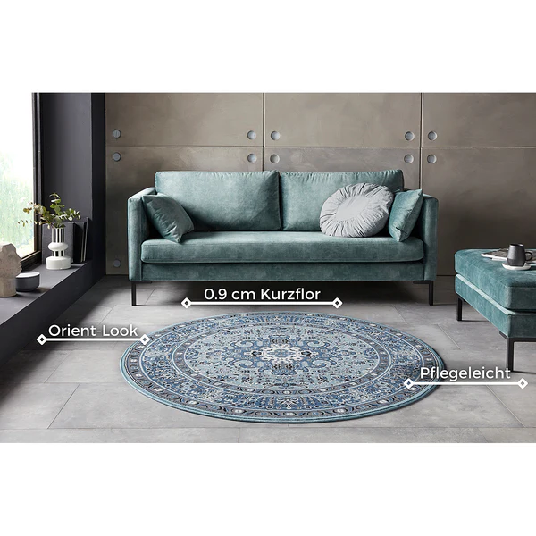 Läufer Skazar Isfahan - Polypropylen - Himmelblau - Image 4