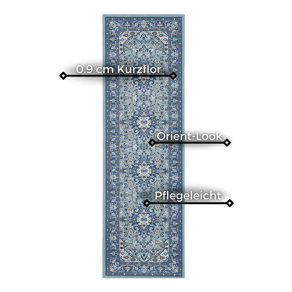 Läufer Skazar Isfahan - Polypropylen - Himmelblau - Image 7