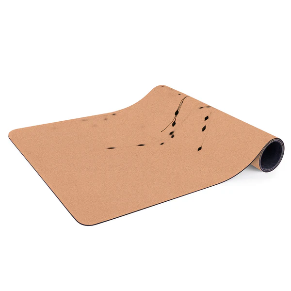 Läufer/Yogamatte Zarte Gräser - Oberfläche: Kork / Unterseite: Naturkautschuk - Schwarz / Weiß - Image 4