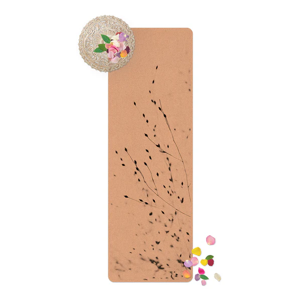 Läufer/Yogamatte Zarte Gräser - Oberfläche: Kork / Unterseite: Naturkautschuk - Schwarz / Weiß - Image 5