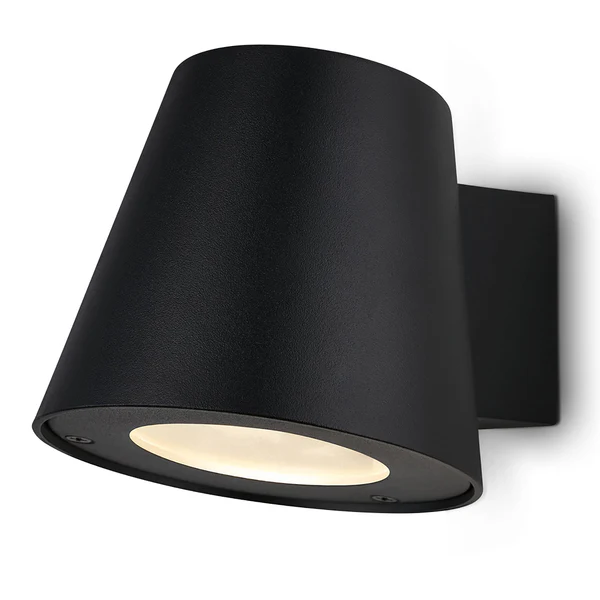 LED-Außenwandleuchte Neapel - Klarglas / Aluminium - 1-flammig - Schwarz