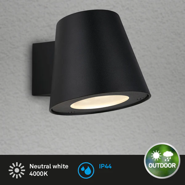 LED-Außenwandleuchte Neapel - Klarglas / Aluminium - 1-flammig - Schwarz - Image 5