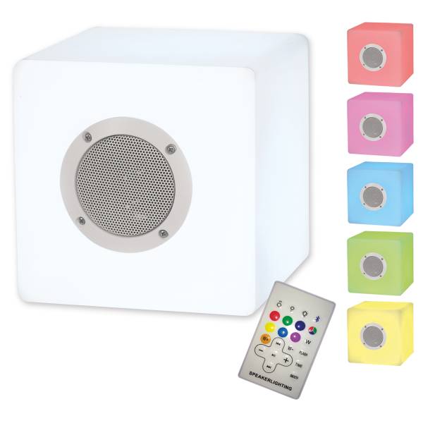 LED-/Bluetooth Würfel Cube - Kunststoff - Weiß - 1-flammig - Image 5