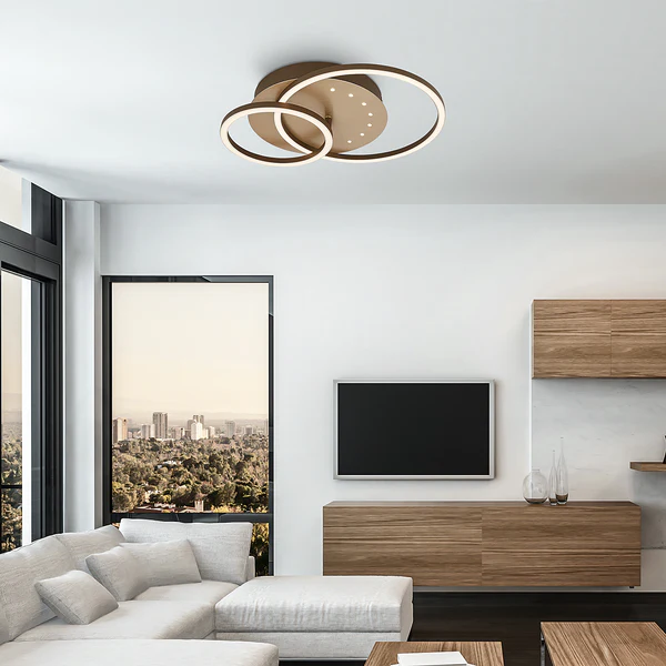 LED-Deckenleuchte Arruda Rund - Aluminium / Polypropylen - Gold - Image 3
