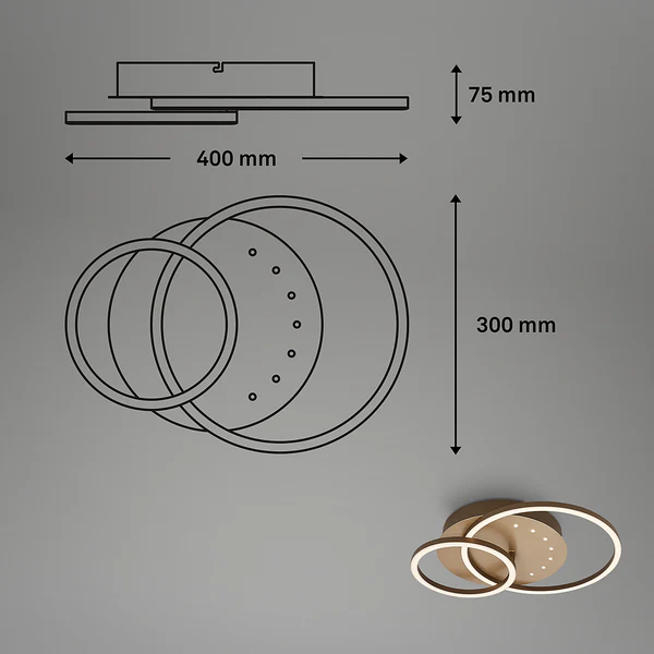 LED-Deckenleuchte Arruda Rund - Aluminium / Polypropylen - Gold - Image 7