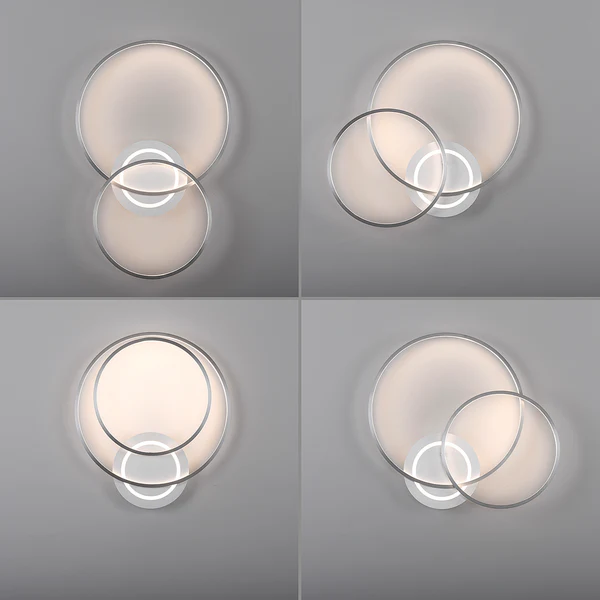 LED-Deckenleuchte Asmina - Eisen / Aluminium - 2-flammig - Silber - Image 9