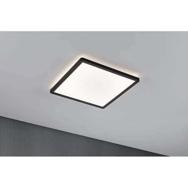 LED-Deckenleuchte Atria Shine Backlight - Polycarbonat - 1-flammig - Schwarz - 29 x 29 cm - Universalweiß - Image 2