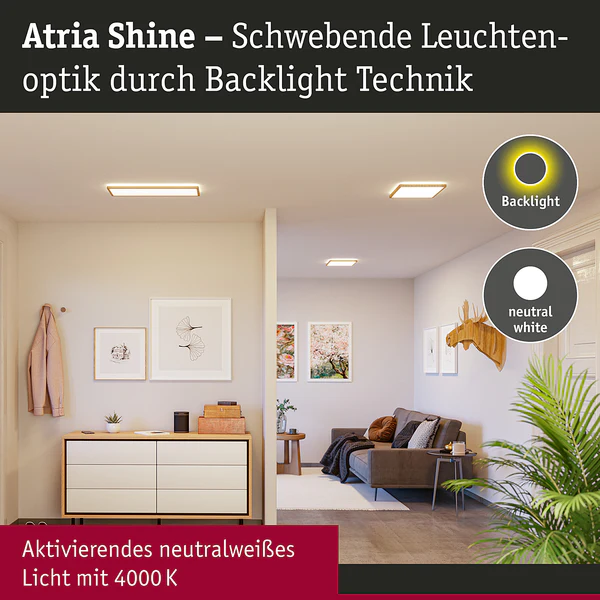 LED-Deckenleuchte Atria Shine Oak - Kunststoff / Eiche Optik - Braun - 1-flammig - Universalweiß - Image 5