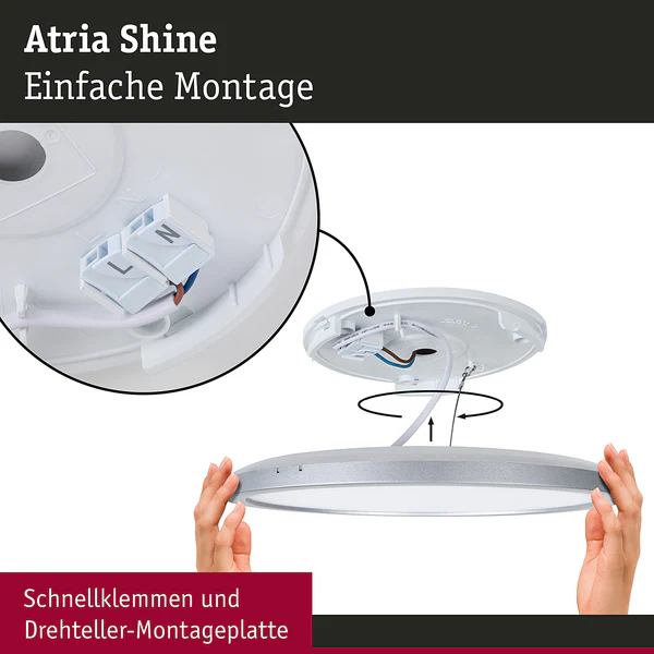 LED-Deckenleuchte Atria Shine Oak - Kunststoff / Eiche Optik - Braun - 1-flammig - Universalweiß - Image 8