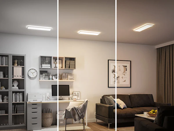 LED-Deckenleuchte Atria Shine Panel - Aluminium - Weiß - 1-flammig - Warmweiß - Universalweiß - Image 6