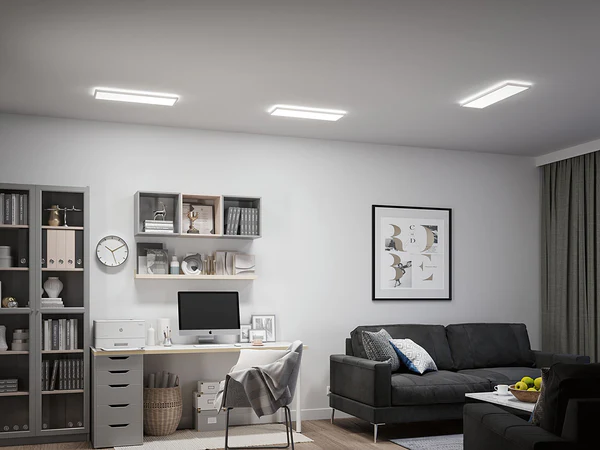 LED-Deckenleuchte Atria Shine Panel - Aluminium - Weiß - 1-flammig - Warmweiß - Universalweiß - Image 9