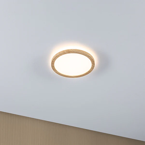 LED-Deckenleuchte Atria Shine Rund Oak - Kunststoff / Eiche Optik - Braun - 1-flammig - Durchmesser: 19 cm - Warmweiß - Image 2