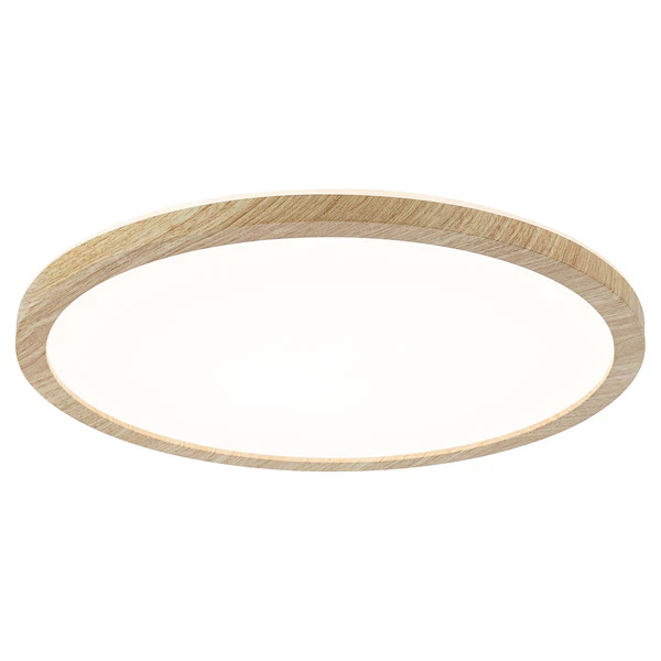 LED-Deckenleuchte Atria Shine Rund Oak - Kunststoff / Eiche Optik - Braun - 1-flammig - Durchmesser: 29 cm - Warmweiß
