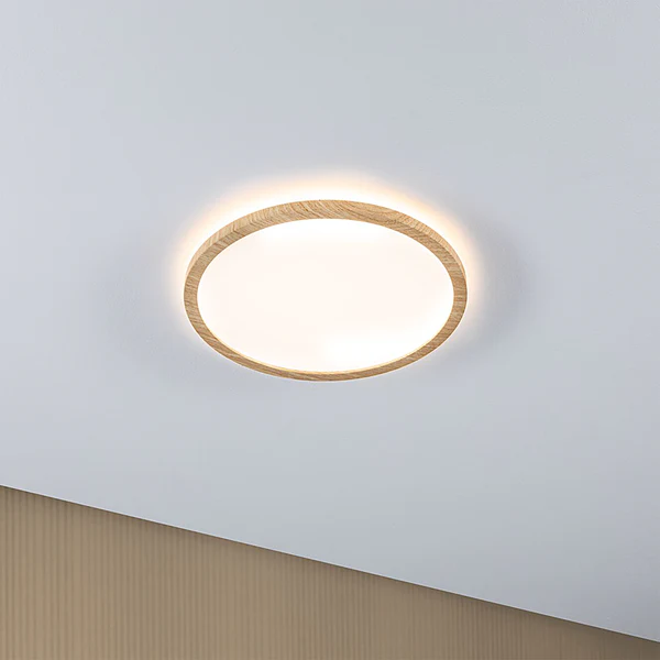 LED-Deckenleuchte Atria Shine Rund Oak - Kunststoff / Eiche Optik - Braun - 1-flammig - Durchmesser: 29 cm - Warmweiß - Image 2