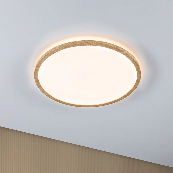 LED-Deckenleuchte Atria Shine Rund Oak - Kunststoff / Eiche Optik - Braun - 1-flammig - Durchmesser: 42 cm - Warmweiß - Image 2