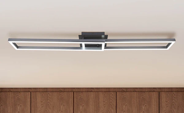 LED-Deckenleuchte Bantry - Aluminium / Kunststoff - Silber - Flammenanzahl: 2