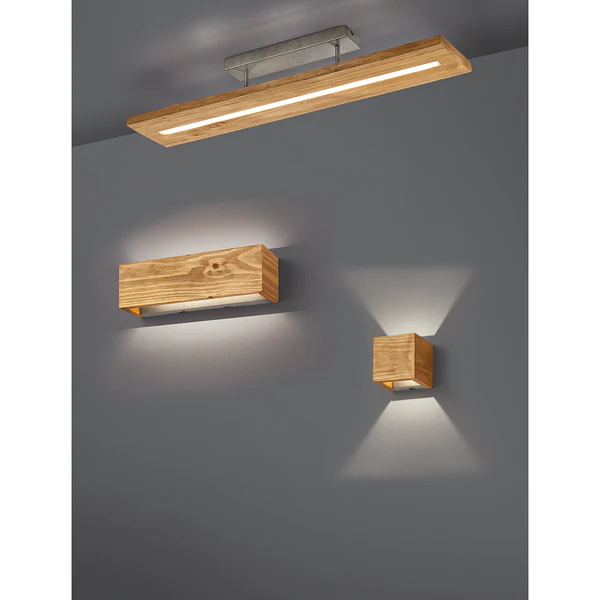 LED-Deckenleuchte Brad - Pinie teilmassiv / Aluminium - 1-flammig - Image 2