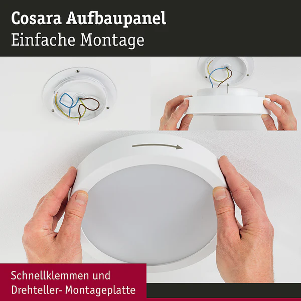 LED-Deckenleuchte Cosara Typ B - Kunststoff / Textil - Grau - 1-flammig - Grau - Image 9